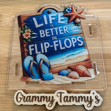 Load image into Gallery viewer, Life is Better in Flip Flops - Acrylic Pen/Pencil/Brush Holder