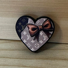 Load image into Gallery viewer, Love Heart with Bow Silicone Focal Bead
