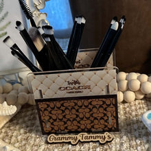 Load image into Gallery viewer, Co@ch Tan & Brown- Acrylic Pen/Pencil/Brush Holder