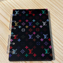 Load image into Gallery viewer, Designer inspired Acrylic Loose-leaf Cover Notebook Plastic Binder - Love Black Multi