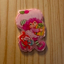 Load image into Gallery viewer, Strawberry Shortcake with Monkey - Pearly Acrylic Flatback