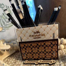 Load image into Gallery viewer, Co@ch Tan & Brown- Acrylic Pen/Pencil/Brush Holder