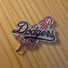 Load image into Gallery viewer, Dodgers - Acrylic Silver Glittery Flatback