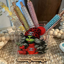 Load image into Gallery viewer, CiCi Grinch Girl - Acrylic Pen/Pencil/Brush Holder