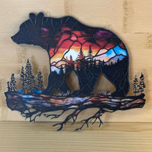 Load image into Gallery viewer, Acrylic Suncatcher with Chain - Large - Bear with Woods