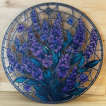 Load image into Gallery viewer, Acrylic Suncatcher with Chain - Large - Purple Flowers
