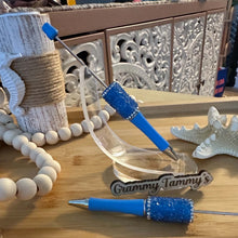 Load image into Gallery viewer, Sugar Rhinestone Beadable Pen - Blue