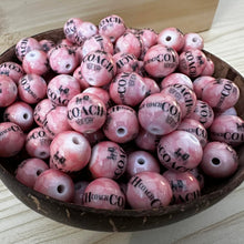 Load image into Gallery viewer, Co@ch 16mm Pink Acrylic Beads - 5 Count