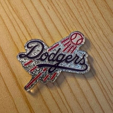 Load image into Gallery viewer, Dodgers - Acrylic Silver Glittery Flatback