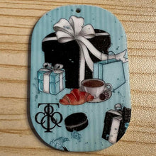 Load image into Gallery viewer, Embossed Acrylic Charm - Double Sided - Breakfast at Tifs