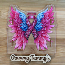 Load image into Gallery viewer, Cancer Pink Angel Wings - Acrylic Pen/Pencil Holder
