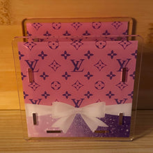 Load image into Gallery viewer, Pink/Purple Love with Bow - Acrylic Pen/Pencil Holder