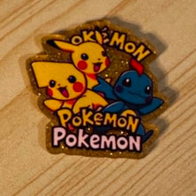 Load image into Gallery viewer, Poke Gold Glittery Flatback