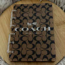 Load image into Gallery viewer, Designer Inspired Acrylic Loose-leaf Cover Notebook Plastic Binder - Co*ch Brown