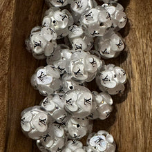 Load image into Gallery viewer, Love Heart White 20mm Round Fancy Beads - 5 Count
