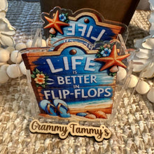 Load image into Gallery viewer, Life is Better in Flip Flops - Acrylic Pen/Pencil/Brush Holder