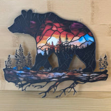 Load image into Gallery viewer, Acrylic Suncatcher with Chain - Large - Bear with Woods