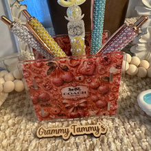 Load image into Gallery viewer, Co@ch Pearls & Cherries - Acrylic Pen/Pencil Holder