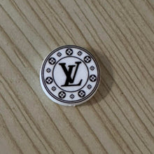 Load image into Gallery viewer, Love Round - White and Black Silicone Focal Bead
