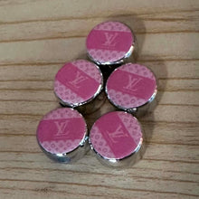 Load image into Gallery viewer, Love Round Pink & Gold Beads - 5 Count