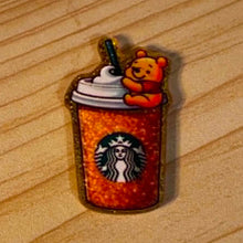Load image into Gallery viewer, Pooh Coffee Cup - Gold Glittery Flatback