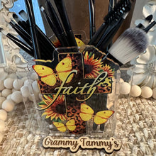 Load image into Gallery viewer, Faith - ACRYLIC PEN/PENCIL/MAKE UP BRUSHES HOLDER