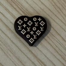 Load image into Gallery viewer, Love Brown Heart Silicone Focal Bead