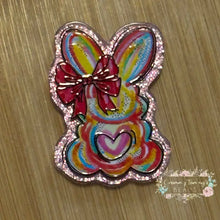 Load image into Gallery viewer, ACRYLIC FLATBACK - Easter Bunny with Heart - Pink Glitter Flatback Glitter Flatback