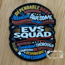 Load image into Gallery viewer, Acrylic Flatback - Evs Squad - Black Glitter Backing Glitter Flatback