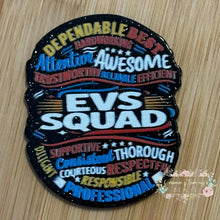 Load image into Gallery viewer, Acrylic Flatback - Evs Squad - Black Glitter Backing Glitter Flatback