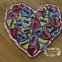 Load image into Gallery viewer, ACRYLIC FLATBACK - Love Hearts - Pink Glitter Flatback Glitter Flatback