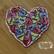 Load image into Gallery viewer, ACRYLIC FLATBACK - Love Hearts - Pink Glitter Flatback Glitter Flatback
