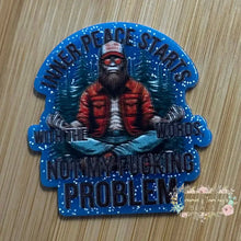 Load image into Gallery viewer, ACRYLIC FLATBACK - Not My Problem - Blue Glitter Background Glitter Flatback