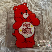 Load image into Gallery viewer, ACRYLIC PEN/PENCIL/MAKE UP BRUSHES HOLDER - Swearbear #3 Red Acrylic Pen/Pencil/Brush Holder