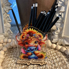 Load image into Gallery viewer, Highland Cow with SMAN - ACRYLIC PEN/PENCIL HOLDER