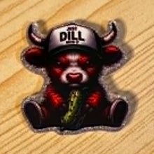 Load image into Gallery viewer, Just Dill With it Cow - Silver Glittery Flatback