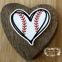 Load image into Gallery viewer, Baseball Heart #1 Acrylic Flatback Flatback