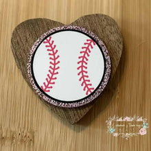 Load image into Gallery viewer, Baseball - Pink Glitter Flatback Glitter Flatback