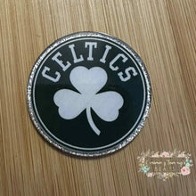 Load image into Gallery viewer, Celtics Silver Glitter Flatbacks Glitter Flatback