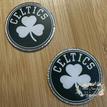 Load image into Gallery viewer, Celtics Silver Glitter Flatbacks Glitter Flatback