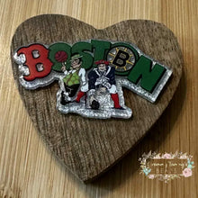 Load image into Gallery viewer, Boston Sports - Silver Glitter Flatback Glitter Flatback