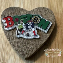 Load image into Gallery viewer, Boston Sports - Silver Glitter Flatback Glitter Flatback