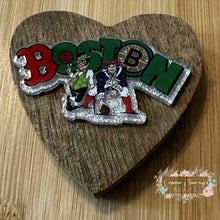 Load image into Gallery viewer, Boston Sports - Silver Glitter Flatback Glitter Flatback