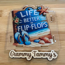 Load image into Gallery viewer, Life is Better in Flip Flops - Acrylic Pen/Pencil/Brush Holder