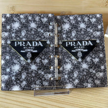 Load image into Gallery viewer, Designer Notebook - Prada Silver Sparkles