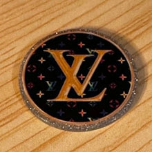 Load image into Gallery viewer, Love Round Black Multi - Silver Glittery Flatback