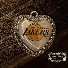 Load image into Gallery viewer, Custom Basketball Crystal Heart Charm - 1 Count Charms