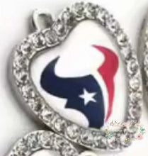 Load image into Gallery viewer, Custom Football Crystal Heart Charm - 1 Count Charms