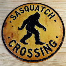 Load image into Gallery viewer, Round Creative Tin Sign - 7.87 inches - Sasquatch Crossing