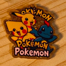 Load image into Gallery viewer, Poke Gold Glittery Flatback